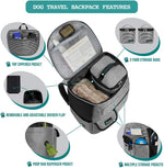 Dog Travel Bag Backpack, Airline Approved Dog Bags for Traveling, Puppy Diaper Bag Supplies, Pet Camping Essentials Hiking Accessories Gift, Food Container, Collapsible Bowls, Stripe Black