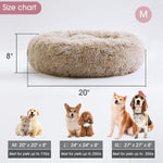 Calming Dog Bed & Cat Bed, Anti-Anxiety Donut Cuddler Warming Cozy Soft round Fluffy Faux Fur Plush Cushion Bed for Small Medium Dogs and Cats (20"/24"/27"/30")