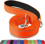 Dog Leash, 5 FT Double-Sided Reflective, Padded Handle Nylon Heavy Duty Leashes for Medium & Large Dogs Walking, Orange