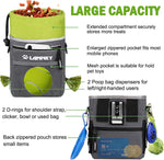 Dog Treat Pouch - 3 Ways to Wear Dog Treat Bag, Dog Training Treat Pouches for Pet Training with Clicker, Shoulder Strap, Adjustable Belt, Poop Bag Dispenser, Easily Carrying Kibble Snacks Pet Toys