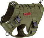 Dog Harness, Tactical Dog Harness No-Pull Breathable Adjustable Pet Vest with Handle for Outdoor Walking(Ranger Green,Small)