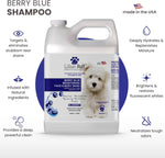 PRO Formula Berry Blue Brightening Pet Shampoo - Ultra-Hydrating Professional Whitening Dog Shampoo, Vivid Show-Quality Coat Enhancer, Tear Stain & Odor Eliminator, Vitamin B5, 128Oz+Pump