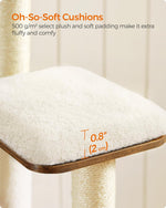 Cat Tree, 64.6-Inch Modern Cat Tower, Multi-Level Condo with 5 Scratching Posts, Perch, Washable Removable Cushions, Cave, Rustic Brown UPCT166X01